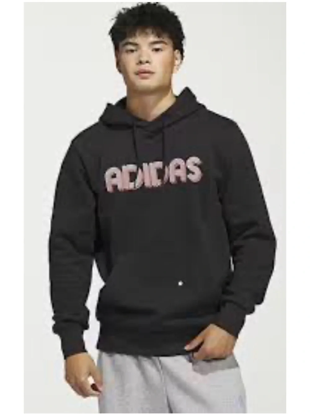 NWT Adidas 3XLT Active Hoodie Retro-Style Linear Logo Men’s Plus Size - Picture 2 of 4